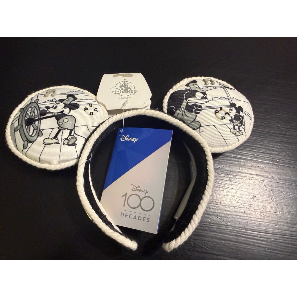 Disney 100 Decades Steamboat Willie Mickey Mouse Ear Headband 1920s NWT